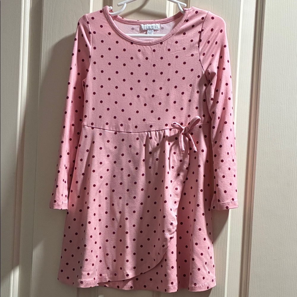 btween Pink Dress with Red Dots and Bow